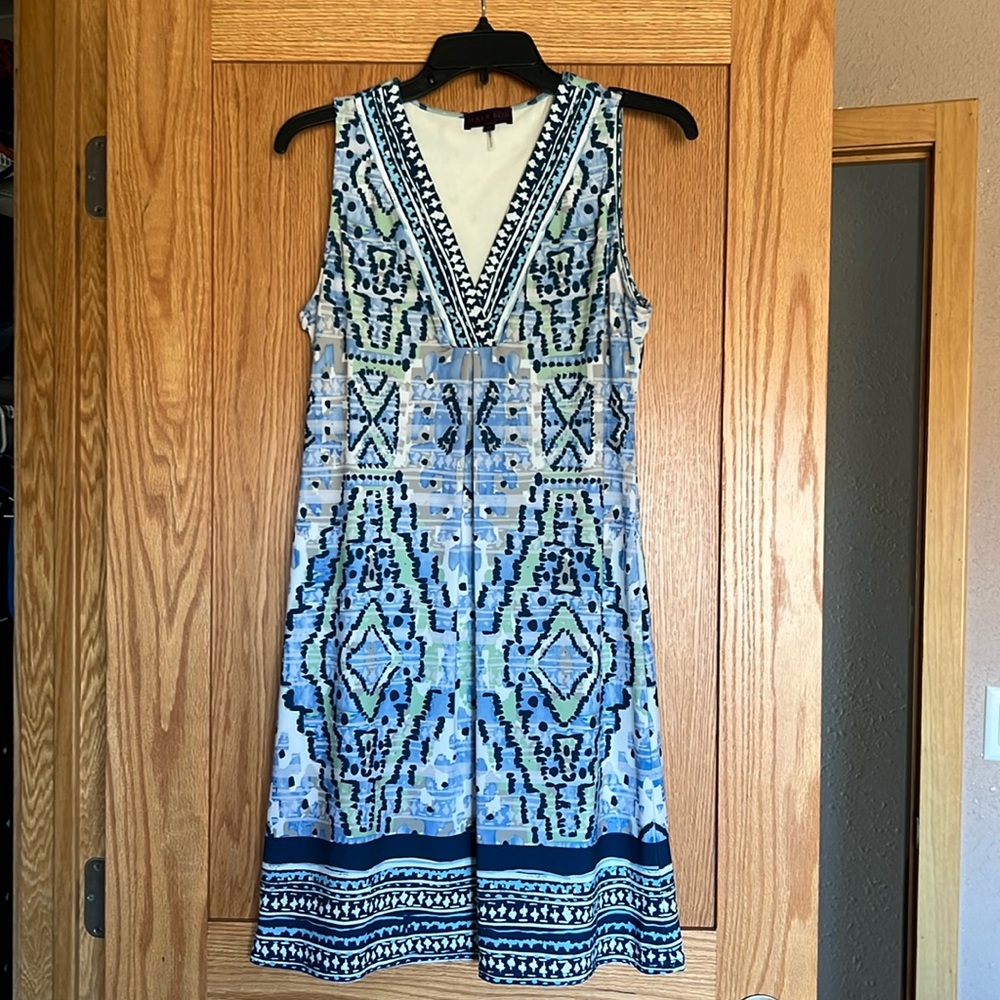 Hale Bob Multi Print, Beaded Halter Dress